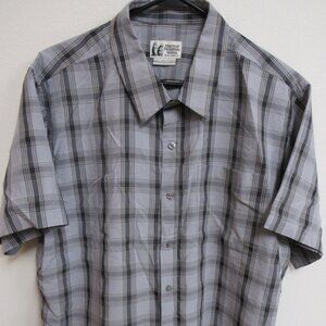 Marmot Eldridge Gray Plaid Short-Sleeve Button-Up Shirt Size XL